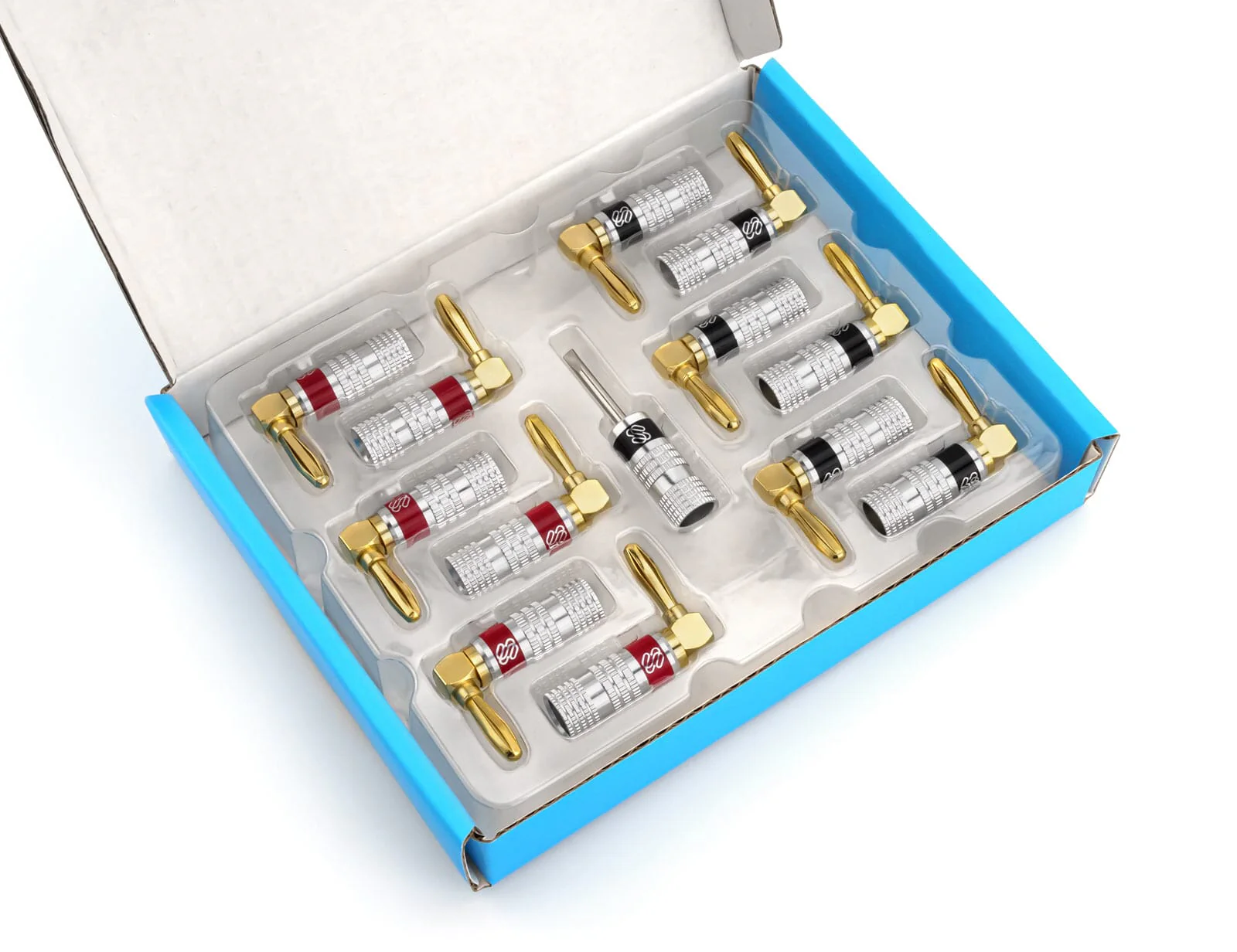 Silverback Right-Angle Banana Plugs (2024 Update) for Speaker Wire – Dual-Screw Lock, 24k Gold, Anti-Short Coating (Up to 10 AWG) - Image 10
