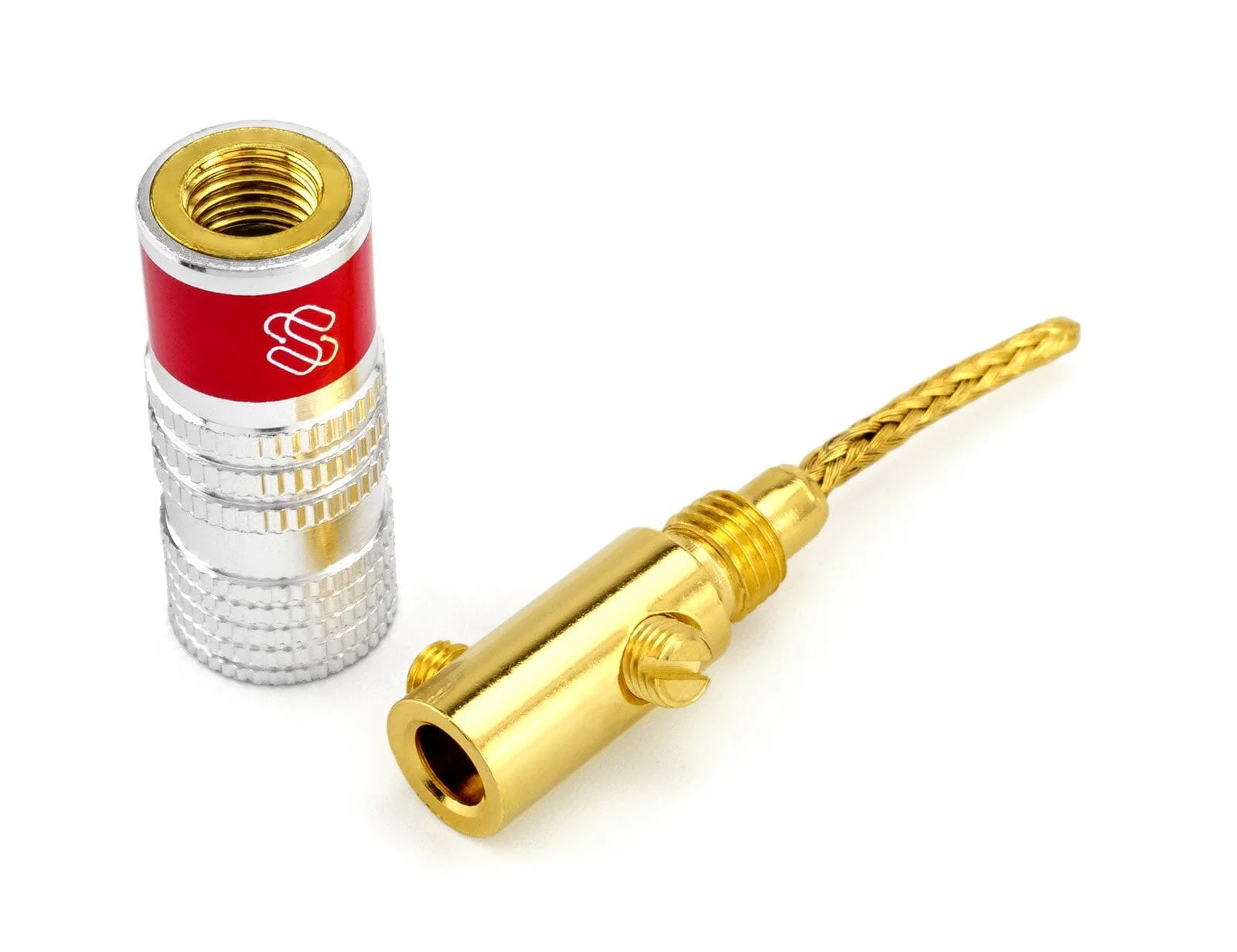 Silverback Flex Pin Connectors(2025) for Speaker Wire – Dual-Screw, 24k Gold, Spring Terminal Speaker Wire Connectors (Up to 10 AWG) - Image 3